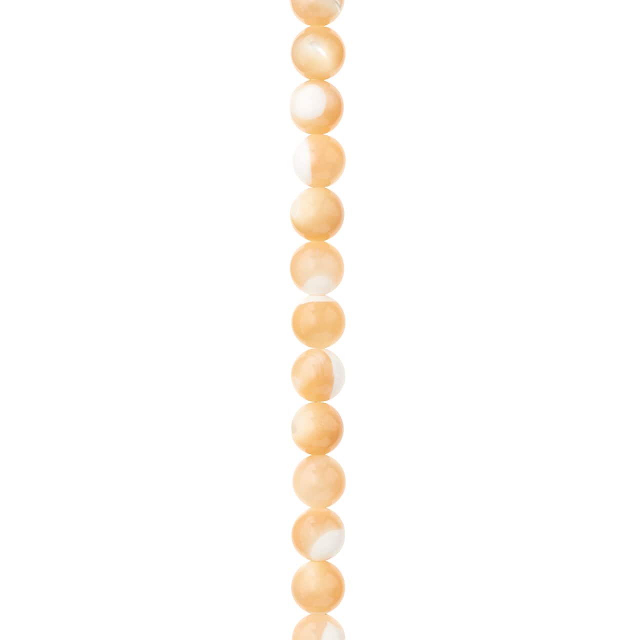 12 Pack: Natural Amber Mother of Pearl Round Beads, 6mm by Bead Landing™